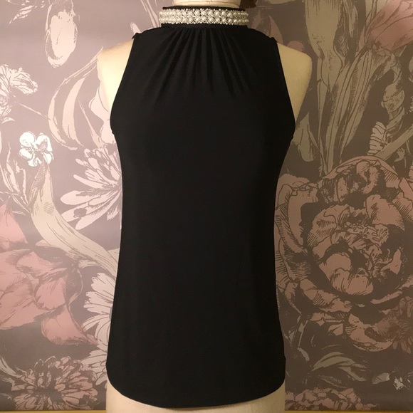 {White House Black Market} Faux Pearl Trim Halter - Picture 4 of 8